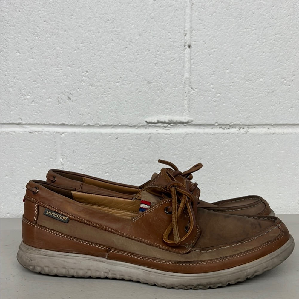 Mephisto Sz10 Eur9.5 Men’s Trevis Brown Boat Shoe Casual Dress Leather